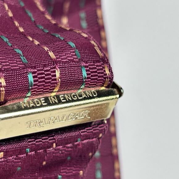 Trafalgar Suspenders Maroon Gold Grosgrain Lightweight Brass Made in England - Picture 7 of 8